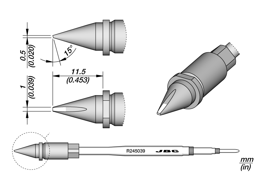 R245039 - Chisel Cartridge 1 x 0.5